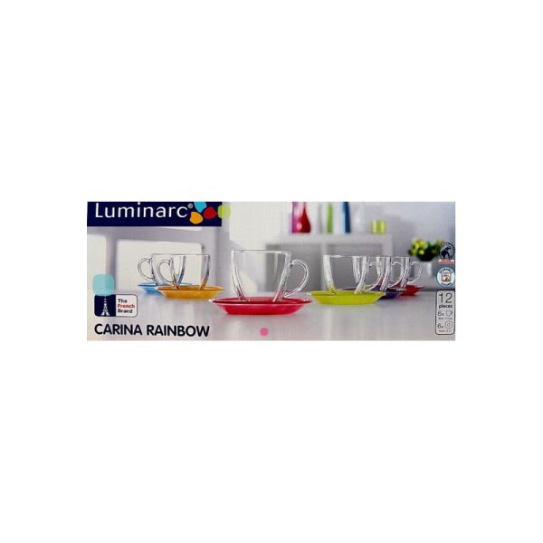 Набор чайный Luminarc Carina Rainbow 220мл 12пр N4217