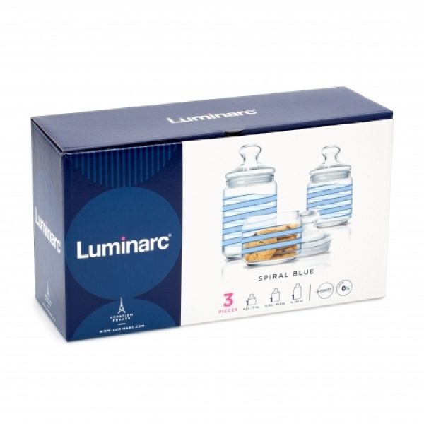 Набор банок Luminarc Club Spiral Blue Q0394