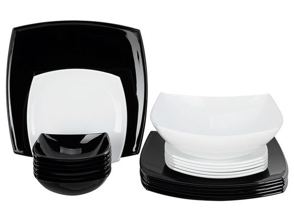 Сервіз столовий Luminarc Quadrato Black/White 19пр C5239