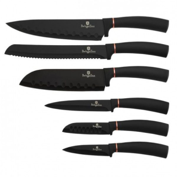 Набор кухонных ножей Berlinger Haus 6пр Black Rose Collection BH-2337