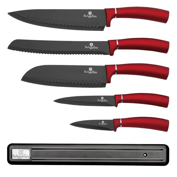 Набір кухонних ножів Berlinger Haus 6пр Burgundy Metallic Line BH-2534
