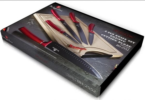 Набір кухонних ножів Berlinger Haus 6пр Burgundy Metallic Line BH-2552
