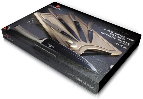 Набір кухонних ножів Berlinger Haus 6пр Carbon Metallic Line BH-2555