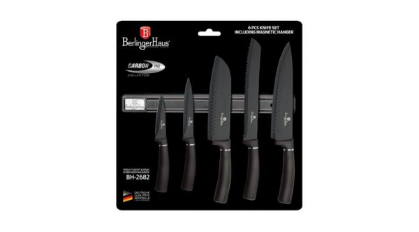 Набір кухонних ножів Berlinger Haus 6пр Metallic Line Carbon Pro Edition BH-2682