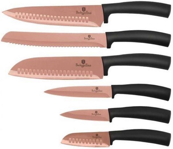 Набор кухонных ножей Berlinger Haus 6пр Rosegold Metallic Line BH-2386
