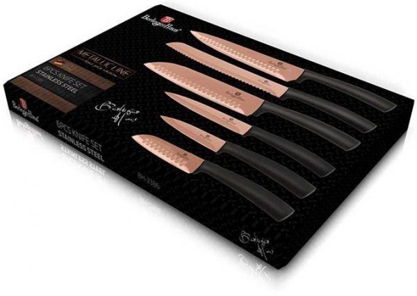 Набір кухонних ножів Berlinger Haus 6пр Rosegold Metallic Line BH-2386