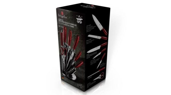 Набір кухонних ножів Berlinger Haus 8пр Burgundy Metallic Line BH-2459
