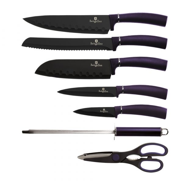 Набор кухонных ножей Berlinger Haus 8пр Purple Metallic Line BH-2460
