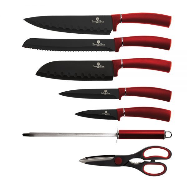 Набір ножів Berlinger Haus Burgundy Metallic Line 8пр BH-2562