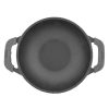 Сковорода Биол 14см WOK порционная чугунная с крышкой, эмаль черная (матовая)