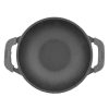 Сковорода Биол 14см WOK порционная чугунная с крышкой и деревянной подставкой, черная матовая эмаль