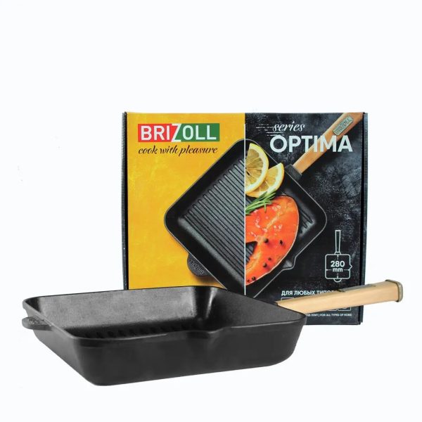 Сковорода гриль Optima 28см Brizoll O282850G-P