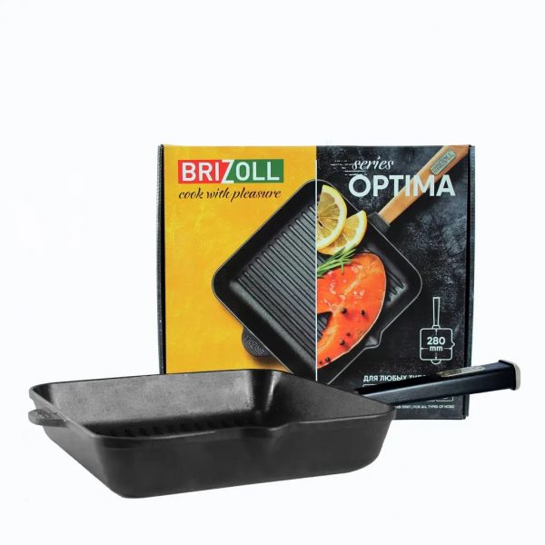 Сковорода гриль Optima-Black 28см Brizoll O282850G-P1