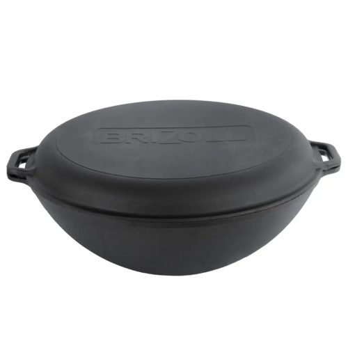 Чугунная сковорода WOK с крышкой-сковородкой 8л Brizoll W36-2