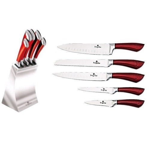 Набір кухонних ножів Berlinger Haus 6пр Burgundy Metallic Line BH-2135