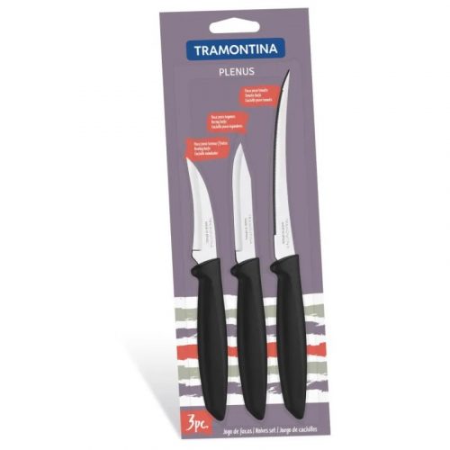 Набір з 3-х ножів Tramontina Plenus чорні (23498/012)
